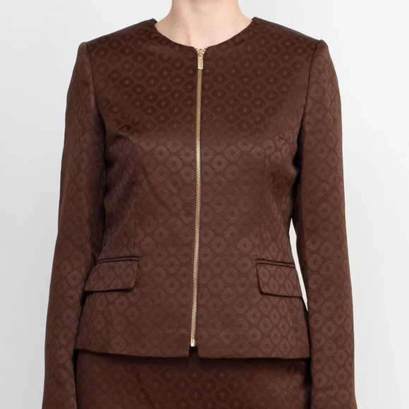 John Meyer Collection LSZipper Front Pencil Skirt Slit Back: NEW